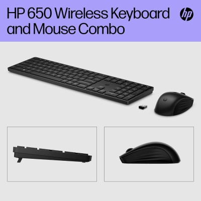 HP Комплект клавіатура та миша НР 650, WL, EN/UK, чорний
