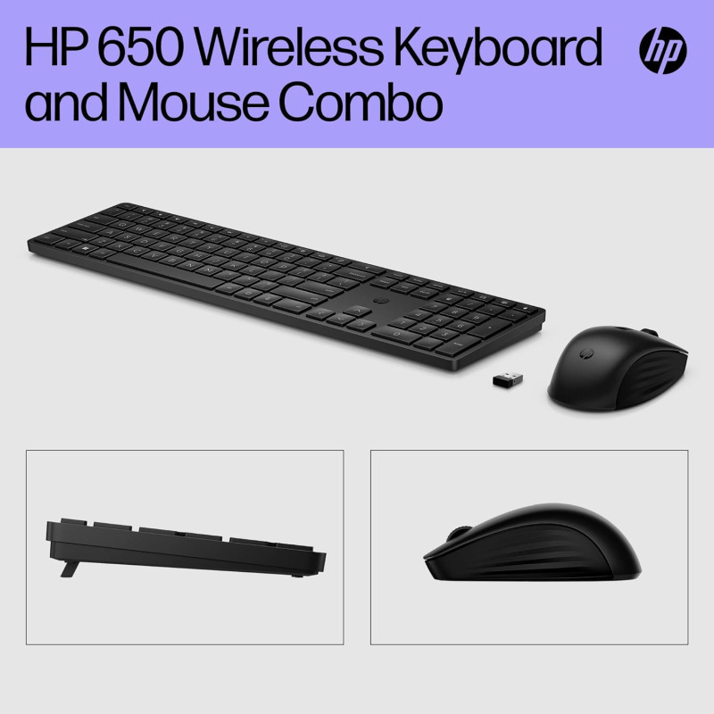 HP Комплект клавіатура та миша НР 650, WL, EN/UK, чорний