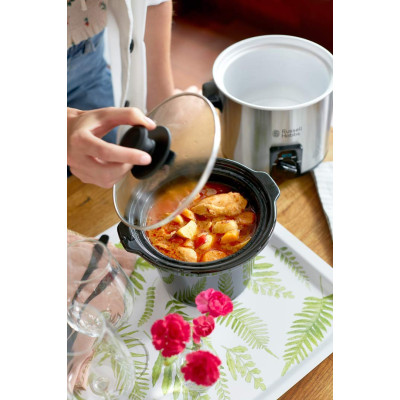 Russell Hobbs Повільноварка Compact Home, 145Вт, чаша-2л, механічне керування, знімна кришка, нерж. сталь, сірий Russell Hobbs Повільноварка Compact Home, 145Вт, чаша-2л, механічне керування, знімна кришка, нерж. сталь, сірий