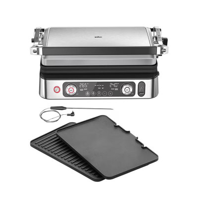 Braun Гриль притискний MultiGrill 9 CG 2200Вт, темп. режимів-3, з'ємні пластини, термощуп, метал