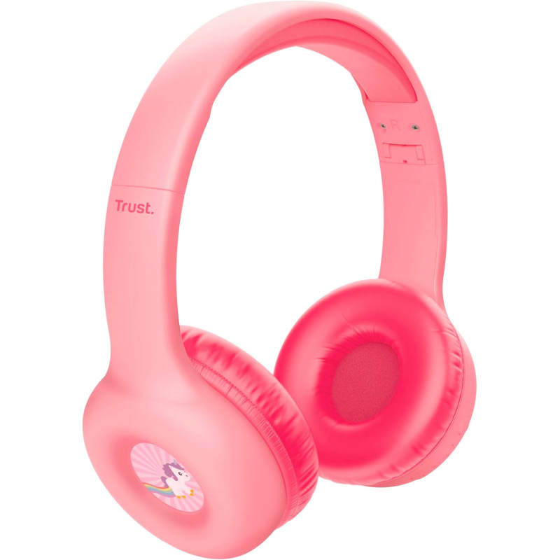 Trust Навушники On-ear Nouna Kids, Wireless, Mic, Рожевий