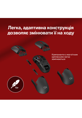 HyperX Миша Pulsefire SAGA PRO, RGB, USB-A/WL/BT, чорний