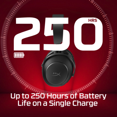 HyperX Гарнітура ігрова Cloud Alpha 2 WL/BT/mini-jack/USB-A/USB-C, 0.5м/1.5м, чорний