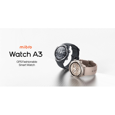 Mibro Смарт-часи A3 45мм, 1.39", 360x360, BT 5.3, GPS, 2 ATM, темно-сірий