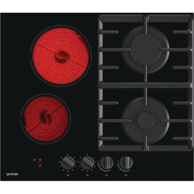 Gorenje Варильна поверхня комбінована (2 газ + 2 склокерам.), 60см, чорний