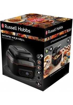 Russell Hobbs Мультипіч SatisFry Air&Grill, 1745Вт, чаша-5.5л, сенсорне керув., алюміній/пластик,чорно-оранжевий