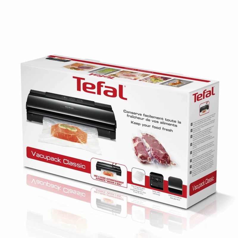 Tefal Вакууматор Classic для пакетів, 35см, електроннне керування, +18 пакетів, пластик, чорний