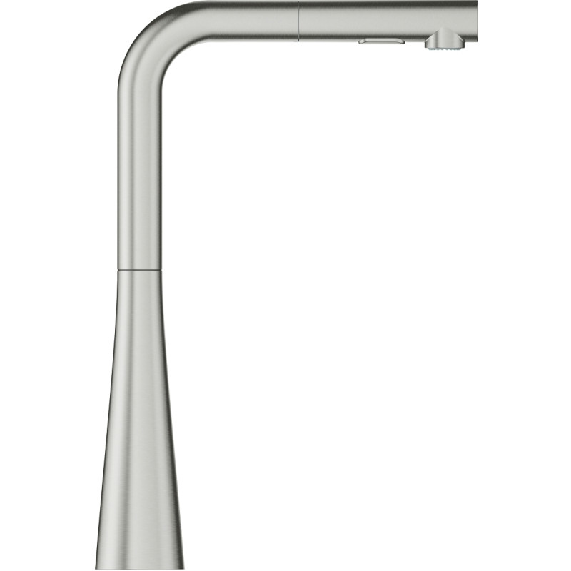 Grohe Змішувач для кухні Scala, довж.виливу - 205мм, поворотний/витяжний, 1важіль, супер сталь