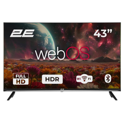 2E Телевізор 43" LED FHD 60Hz Smart WebOS Black