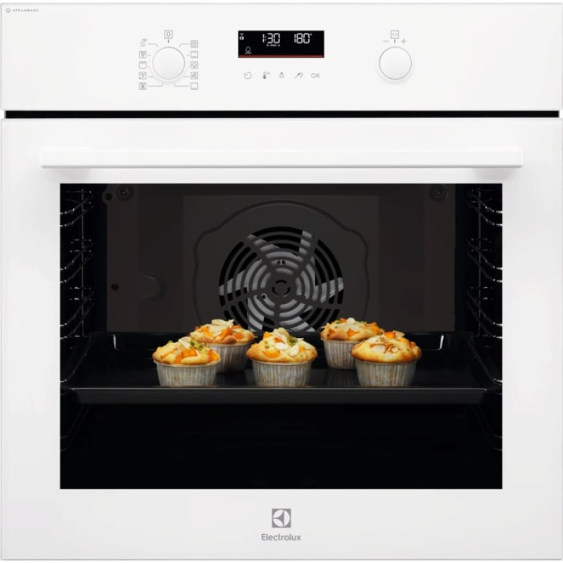 Electrolux Духова шафа Electrolux електрична, 72л, A+, пара, дисплей, конвекція, телескопічні напрямні, білий