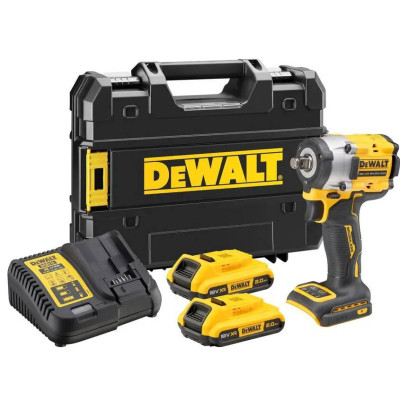 DeWALT Гайковерт ударний акумуляторний  XR Li-Ion 18В акб 2х2А·год 610Нм 2500об/хв 3550уд/хв 1/2" кейс TSTAK, ЗП 1.1кг