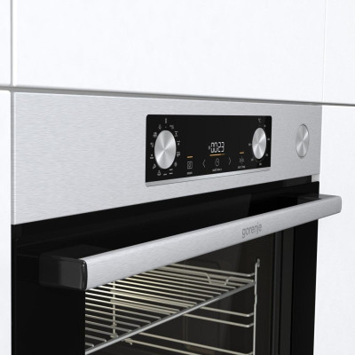 Gorenje Духова шафа електрична, 77л, A+, пара, дисплей, нерж