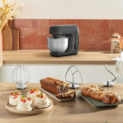 Tefal Кухонная машина Bake Essential 800Вт, чаша-метал, корпус-метал/пластик, насадок-4, чорний