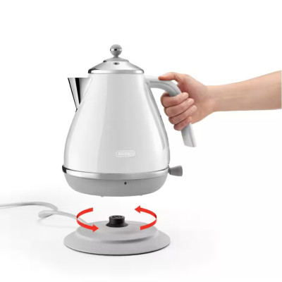 Delonghi Електрочайник Icona Capitals, 1.7л, нержавіюча сталь, білий