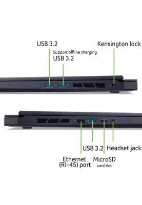 Acer Ноутбук Predator Helios Neo 18 PHN18-71 18" WQXGA IPS, Intel i7-14700HX, 16GB, F1TB, NVD4070-8, Lin, чорний