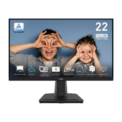 MSI Монітор 21.45" PRO MP225V D-Sub, HDMI, VA, 100Hz, 4ms, sRGB 100%, AdaptiveSync