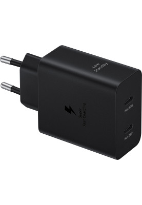 Samsung Зарядне пристрій мережевий 50Вт 2xUSB-С, кабель USB-C > USB-C, 1.8м, чорний