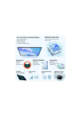 TECLAST Планшет M50 Plus 10.1" 6ГБ, 128ГБ, LTE, 7000мА • рік, Android, синій