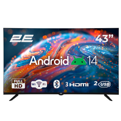 2E Телевізор 43" 2E LED FHD 60Hz Smart Android Black