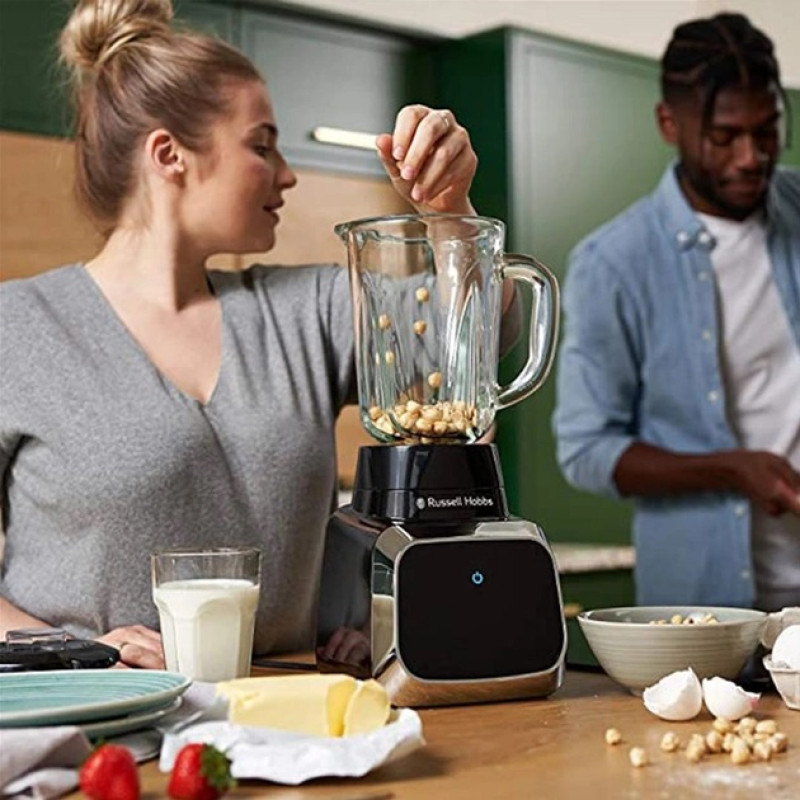 Russell Hobbs Блендер стаціонарний Sensigence , 1000Вт, чаша-1500мл, скло, сенс. управл., чорно-сірий