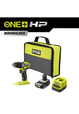 Ryobi Шурупокрут-дриль акумуляторний ONE+ HP RPD18C1-1C20G 18В 1х2А·год ЗП 60Нм 450·1700об·хв 0.95кг сумка