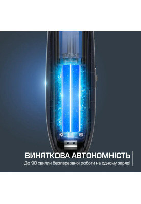 Rowenta Тример Barber Experience, для голови, бороди, мережа+акум., роторний мотор, насадок-5, нержавіюча сталь з покриттям DLC, чорно-синій