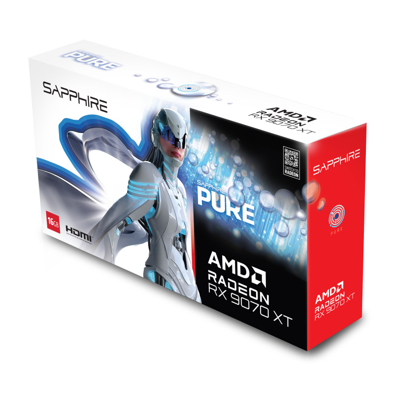 SAPPHIRE Відеокарта Radeon RX 9070 XT 16GB GDDR6 PURE GAMING OC