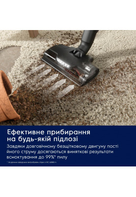 Electrolux Пилосос безпровідний, конт пил -0.4л, автон. робота до 90хв, вага-3.2кг, НЕРА12, AutoMode, BRC, 4 насадки, сірий