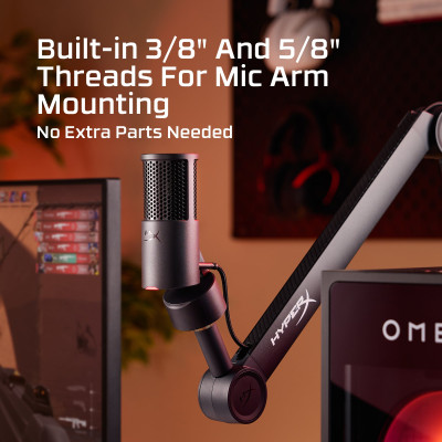 HyperX Мікрофон геймінговий SoloCast 2, Omni, USB-A, 2м, NGenuity, чорний