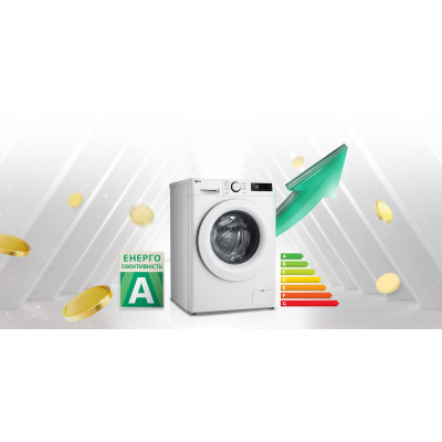 LG Пральна машина фронтальна, 8кг, 1200, A, 48см, дисплей, пара, інвертор, білий