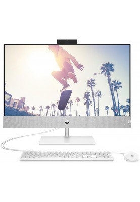 HP Комп'ютер персональний моноблок Pavilion 27" FHD IPS AG, AMD R5-5500U, 16GB, F512GB, UMA, WiFi, кл+м, DOS, білий