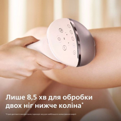 Philips Фотоепілятор Lumea IPL 9900 Series, акумуляторний , кіл-ть спалах.-450000, 2- 4 см2, насадок-4, футляр, рожевий