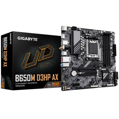 Gigabyte Материнська плата B650M D3HP AX sAM5 B650 4xDDR5 M.2 HDMI DP mATX
