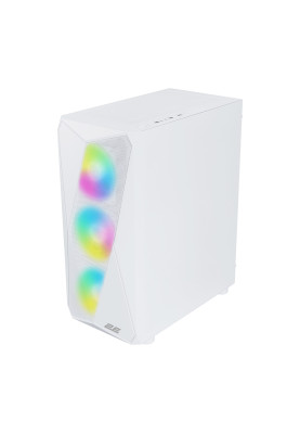2E Gaming Корпус Aruba G3313W, без БЖ 1xUSB3.0, 2xUSB2.0, 5x120мм ARGB, VGA 300мм, LCS ready, HUB, TG Side Panel, ATX, білий