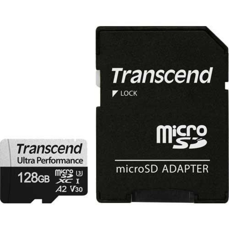 Transcend Карта пам'яті microSD 128GB C10 UHS-I U3 A2 R160/W125MB/s + SD