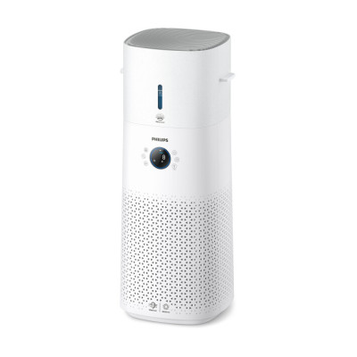 Philips Кліматичний комплекс очист+зволож. Series 3000, 130м2, 505м3/год, диспл., НЕРА, попередн.вугільн. фільтр, Wi-Fi, 6 реж., біл