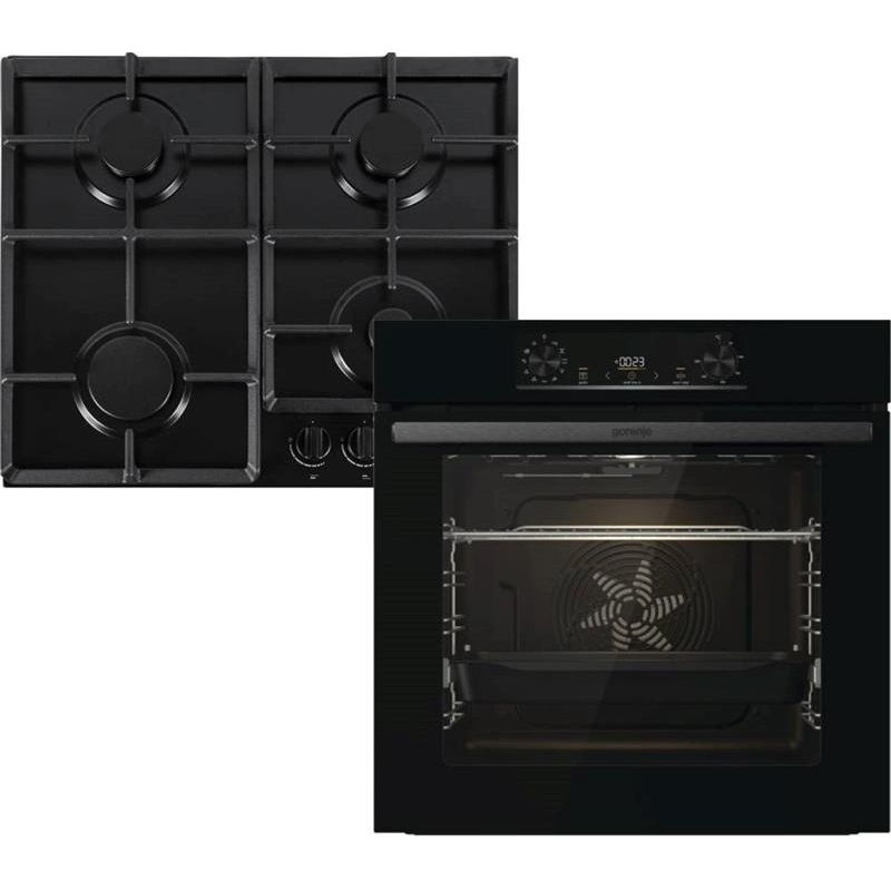 Gorenje Комплект (духовка електрична BO6735E05B + поверхня газова G641EB), 743547, чорн