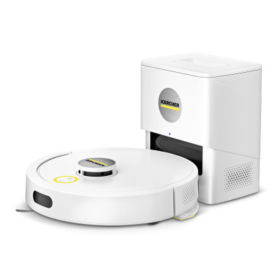 Karcher Робот-пилосос RVC 3 Comfort, h=0.97см, вологе прибирання, конт пил -0.24л, вода -0.28л, автон. робота до 130хв, Bluetooth зарядна станція , білий