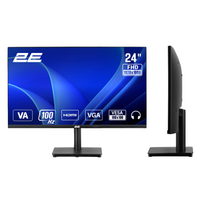 2E Монітор 2E 23.8" A2425B D-Sub, HDMI, VA, 100Hz, FreeSync
