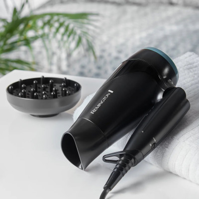 Remington Фен дорожній On The Go, 2000Вт, 2 режими, складна ручка, чорний