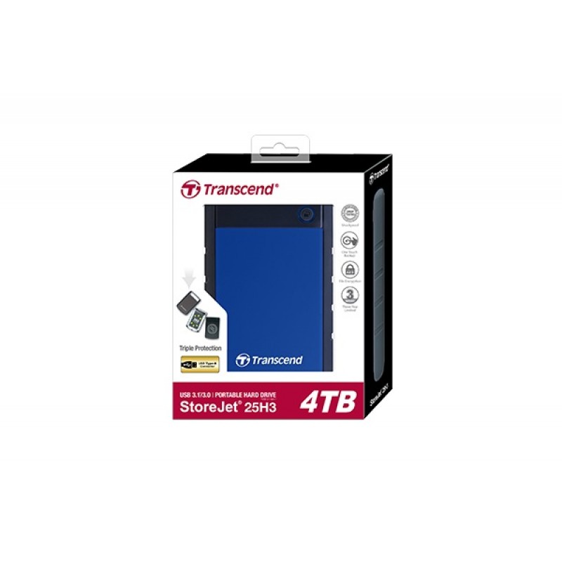 Transcend StoreJet 25H3[Портативний жорсткий диск 4TB USB 3.1 StoreJet 25H3 Blue]