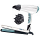 Remington Фен+випрямляч набір Shine Therapy, 2300Вт, 3 режими, дифузор, щипці для волосся (150-230 ° С, кераміка), біло-блакитний