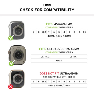 UAG Ремінець [U] для Apple Watch 45/44/42mm DOT, Grey