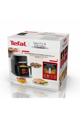 Tefal Мультипіч Easy Fry&Grill Vision Window, 1550Вт, чаша-4.2л, сенсорне керув., 10 програм, з віконцем, пластик, чорний