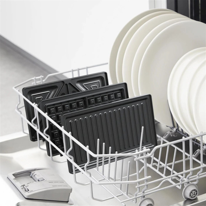 Tefal Мультимейкер UltraCompact 3in1 700Вт, тефлон, 3 пластини, корпус-метал, чорно-сірий