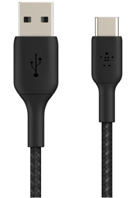 Belkin USB-A > USB-C заряджання/синхронізації 3м, 15Вт, Type-C, плетінь, чорний