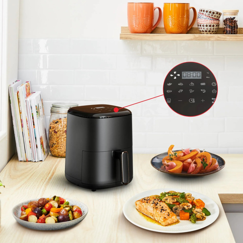 Tefal Мультипіч EasyFry Compact, 1300Вт, чаша-3л, сенсорне керув., пластик, чорний