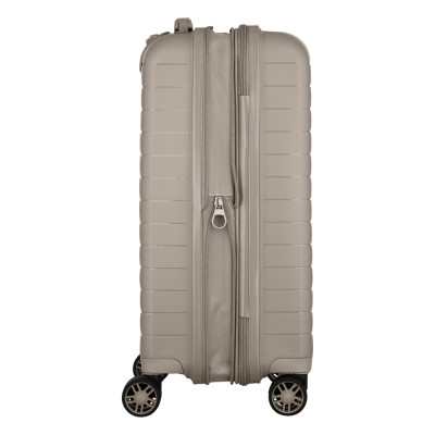 2E Валіза, Aero, поліпропілен, мала, 35/44 л, TSA, 4 колеса, EXP, сіро-коричневий