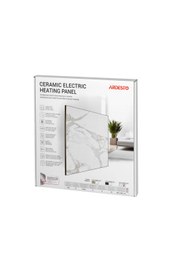 ARDESTO HCP-395[Керамічна електронагрівальна панель HCP-395WT-ECO, 395 Вт, 8 м2, 60 х 60 см, IP54, білий]