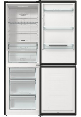 Gorenje Холодильник NRK619EABXL4 з нижн. мороз. камерою, 185х60х60см, 2 дв., Х- 204л, М- 96л, A+, NoFrost Plus, Fresh zone, чорний